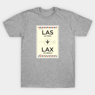 LAS to LAX Airport / Las Vegas to Los Angeles T-Shirt